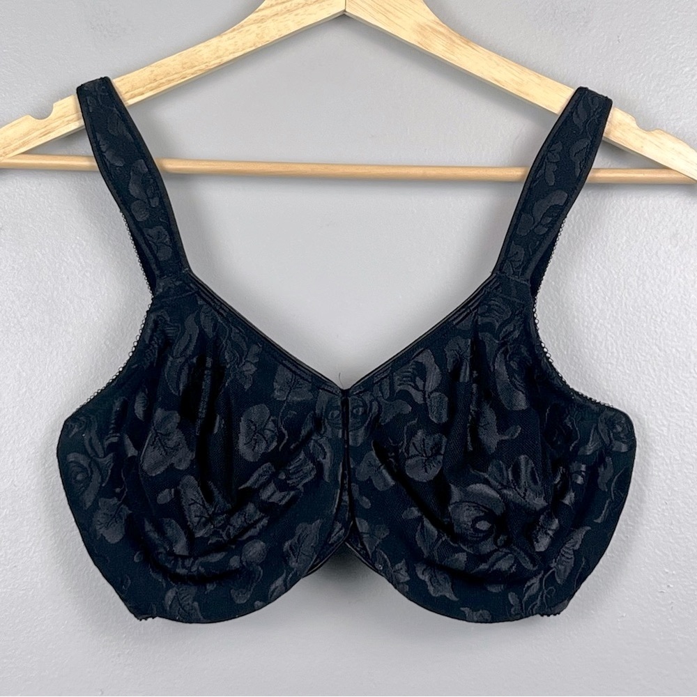 Wacoal Black Floral Jacquard Full-Coverage Underwire Bra
